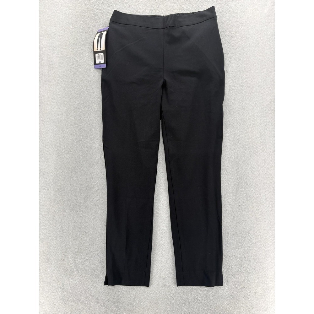 Banana Republic Pull On Dress Pants Womens 4 Black Crepe Tapered Stretch Career